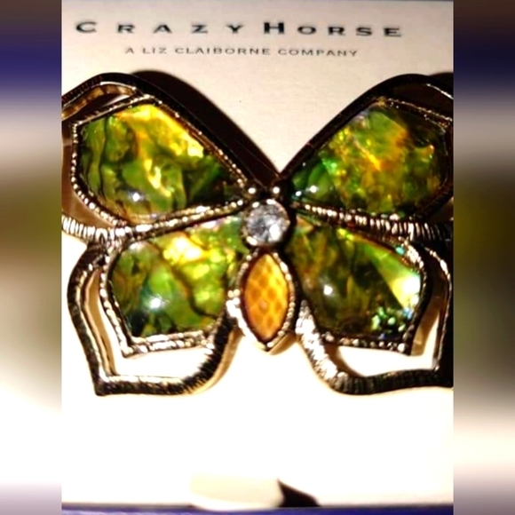 NEW LIZ CLAIBORNE GEM BUTTERFLY PIN BROOCHE - Picture 1 of 1